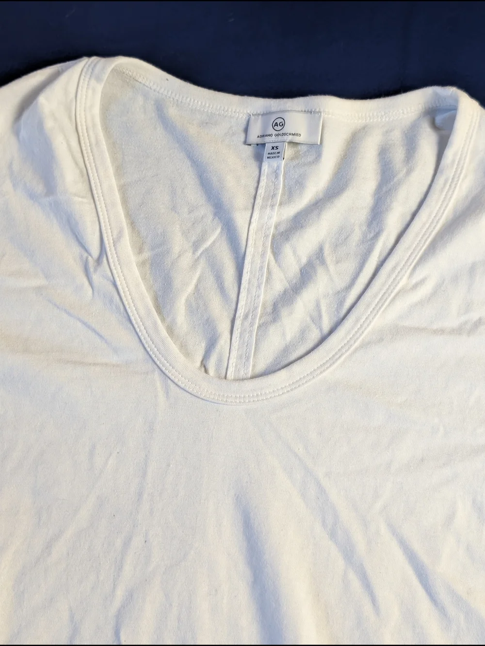 AG Adriano Goldschmied‎ Henson Women's White Scoop Neck Short Sleeve T-Shirt XS